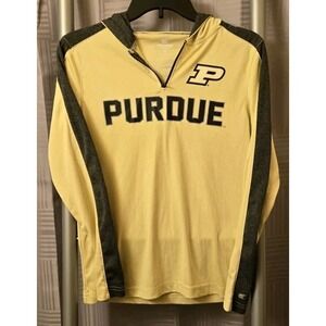Youth Colosseum Medium Purdue Boilermakers‎ Gold 1/4 Zip Hooded Pullover